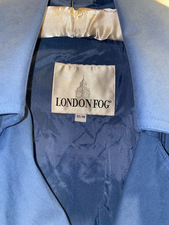 London Fog Light Blue Trench Coat - Picture 2 of 12